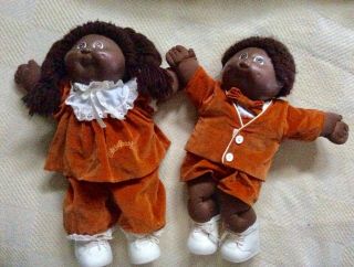 Extremely Rare African American 1985 Twin Cabbage Patch Dolls