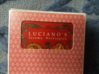 Vintage rare Luciano ' s Playing Cards Tacoma Washington,  red 206 2