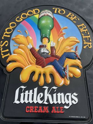 Little Kings Cream Ale Beer Advertising Sign Cincinnati Ohio Rare