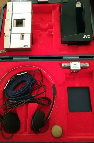 Rare Vintage Jvc Mq - 5k Micro Cassette Recorder In Hard Case