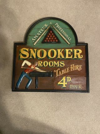 Antique/vintage Billiards Snooker Rooms Wall Picture 15 Pounds Rare