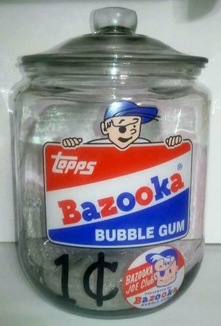 A Giant Rare Bazooka Bubble Gum Glass Counter Jar