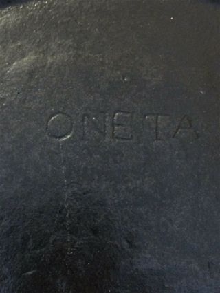 RARE Antique 8 ONETA Cast Iron Skillet By WAPAK 1912 - 26 W/ Heat Ring Wapakoneta 3