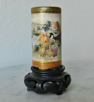Rare Meiji - Era Japanese Satsuma Miniature Vase (prob Kinkozan)