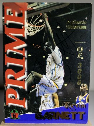 Kevin Garnett 1995 - 96 Rookie Autograph Authentic Signature Prime 16 /3000