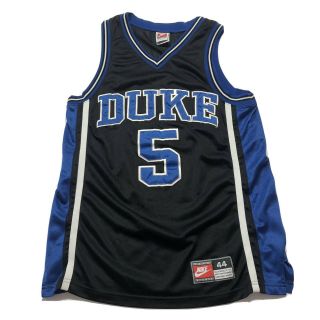 Rare Vintage 90s Nike 2pac Duke Blue Devils Jeff Capel 5 Jersey Size 44 Tupac