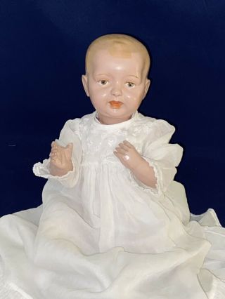 Rare 1910 - 1919 Antique 14 " Boy Biskoline Baby Doll_ The Parsons - Jackson Co Ohio