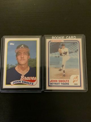 1985 Big League Cards Rare John Smoltz & 1989 Topps Rookie Baseball Cards