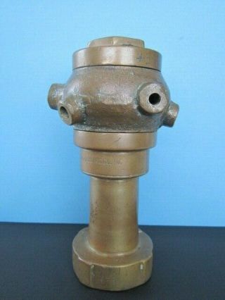 National Standard Akron Brass 1.  5 " Cellar Nozzle Rare Bresnan Distributor Style