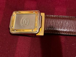 Rare Vintage " Must De Cartier " Leather Belt : Italy - Unisex - Good Deal