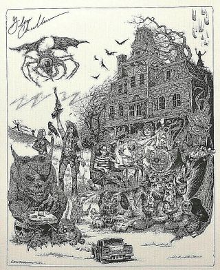 Rare Signed Glenn Chadbourne Stephen King Horror Art Print 11x17 Cemetery Dance