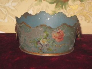RARE C.  1920 ' S FRENCH BLUE ENAMELED TOLE MINIATURE CENTERPIECE FOR FASHIONS 2