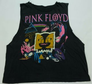 Rare Vintage Pink Floyd The Division Bell Tour 1994 Cut Off Sleeves T Shirt 90s