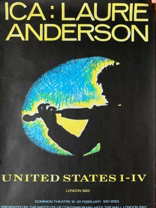 Laurie Anderson Rare Uk Vintage Poster London 1983 United States I - Iv Tour