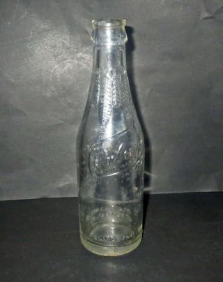 Rare Antique - Coke Coca Cola Bottle - Raised Coca Leaves