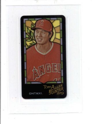 Shohei Ohtani 2019 Topps Allen & Ginter 395 Mini Stained Glass (rare) Ss2321