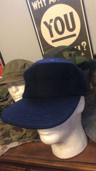 Wwii Us Navy Pilot’s Ball Cap Usn Wool Baseball Rare Blue Marine Corps Hat