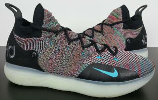 Nike Zoom Kd 11 Xi Multi - Color Basketball Shoes Black Rare Ao2604 - 001 (size 13)