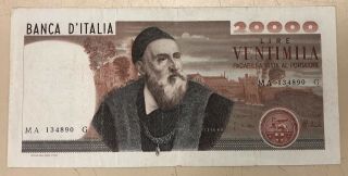 Italy,  20.  000 Lire 1975 Tiziano - Rare - Crisp Vf