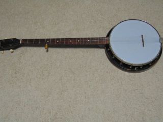 Silvertone 5 String Banjo Bluegrass Vintage Made In Usa Rare Guitar Case Strings