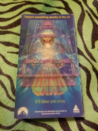 Demon Wind Vhs Rare Oop Prism Horror/cult Hell Fog With Lenticular Cover