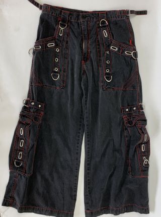 VTG 90s TRIPP NYC Bondage Pants Studs Gothic Grunge Size Large Rare Wide Leg EUC 2