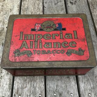 Rare Australian / NZ BIG 5lb Imperial Alliance Cigarette Tobacco Tin 2