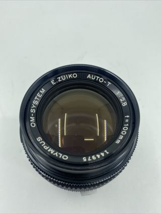 Rare M - System [near Mint] Olympus E.  Zuiko Auto - T 100mm F/2.  8 Lens From Usa