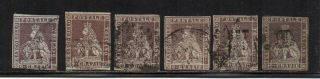 1851 Italy Tuscany Rare 9cr Stamps Lot $4020.  00 Very Scarce