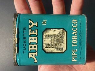Rare Abbey Tuckett Pipe Tobacco Pocket Tin Can Sign Tucketts Canada Empty