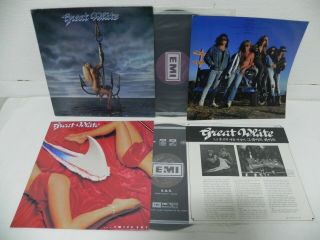Great White - Hooked,  Twice Shy Rare Korea Vinyl Lp W/insert