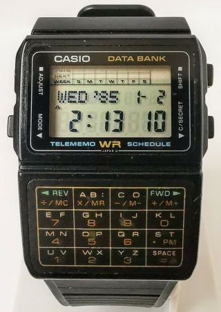 Vintage Casio Dbc - 61 Calculator Watch Telememo & Schedule Rare Watch C1990