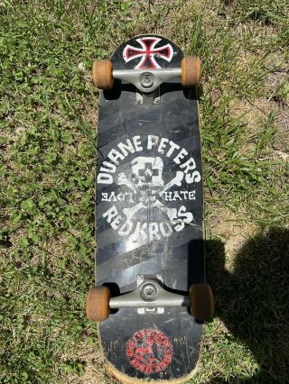 Black Label Red Cross Duane Peters Rare Skateboard Deck