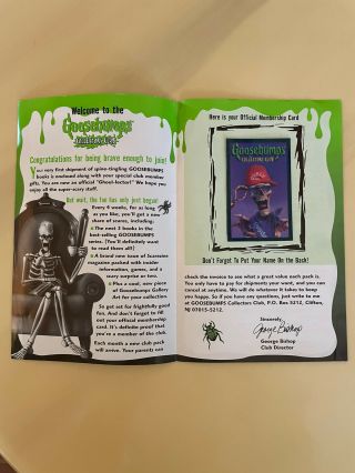 Rare 1997 Goosebumps Hologram 3d Collector’s Club Card - With Letter