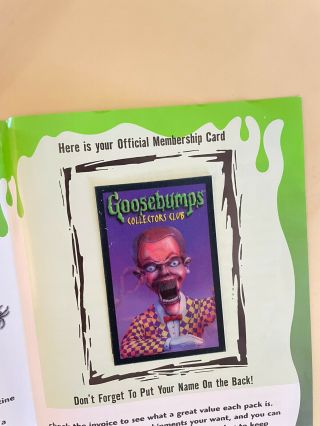 Rare 1997 Goosebumps Hologram 3D Collector’s Club Card - with Letter 2