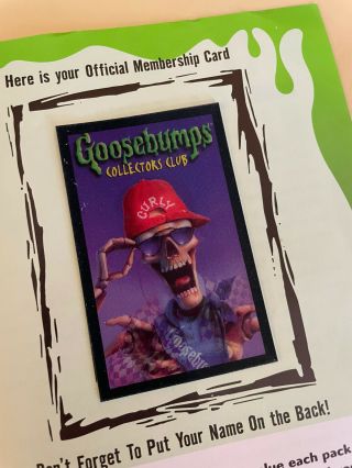 Rare 1997 Goosebumps Hologram 3D Collector’s Club Card - with Letter 3