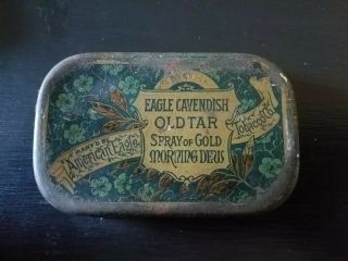 Antique American Eagle Tobacco Tin Eagle Cavendish Detroit Michigan Mi Rare