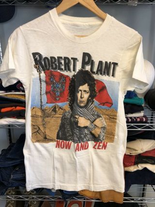 Vintage 1988 Robert Plant Now And Zen Tour Shirt Rare White Shirt 50/50