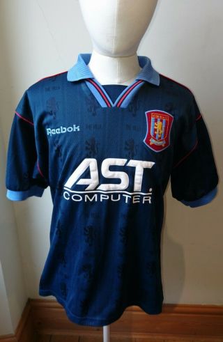 Rare Vintage 1995 - 96 Aston Villa Fc Away Shirt Football Premier League Reebok