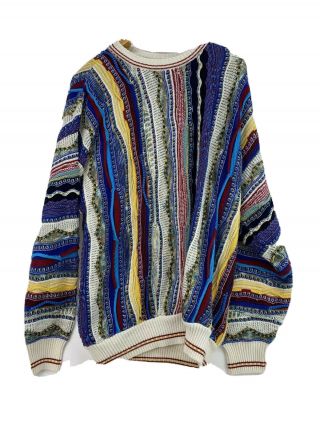 Vintage Men’s Coogie Style Sweater Giorgio Di Firenze Multicolored Large Rare