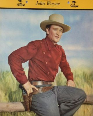John Wayne 1952 Tv Cowboy Rare Vtg Dixie Cup Ice Cream Photo Premium