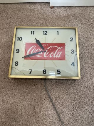 Rare 1950 - 60s Coca Cola Swihart Bubble Clock 16”x13”