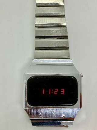 Ultra Rare Vintage Led Red Lcd Mens Timex Early 1970s H Cell Watch