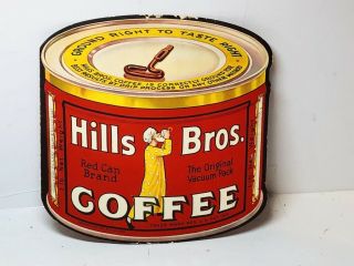 Rare Vintage 1930 Die Cut Hills Bros Coffee Advertisement Copyright 1922 - 1932