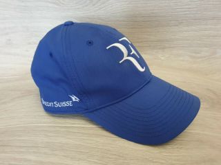 Rare Roger Federer Nike Blue Credit Suisse logo Hat Cap Signed Dri - fit Legacy 91 3