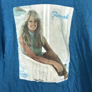 Vintage 1976 Farrah Fawcett Logans Run Movie Promo T Shirt Rare Large 2