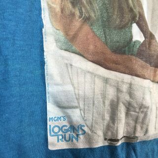 Vintage 1976 Farrah Fawcett Logans Run Movie Promo T Shirt Rare Large 3