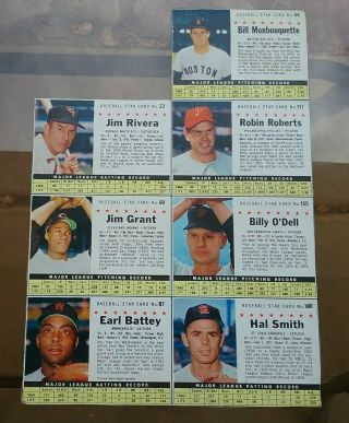 Vintage Rare 1961 Post Cereal Baseball Cards Panel Full Sheet Roberts,  Grant