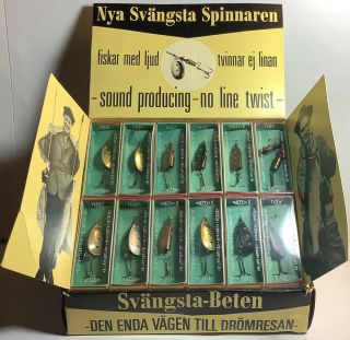 Rare Vintage Abu Spinner Dealer Counter Display Complete With Lures Sweden