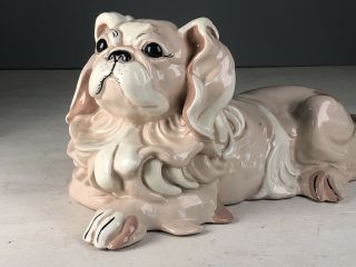 Fabulous Vintage Kay Finch California Pottery Sitting Dog Pekinese 13 " Rare